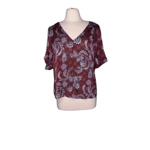 Ivanka Trump M Bell Sleeve Blouse Paisley Lightweight Sheer Floral boho